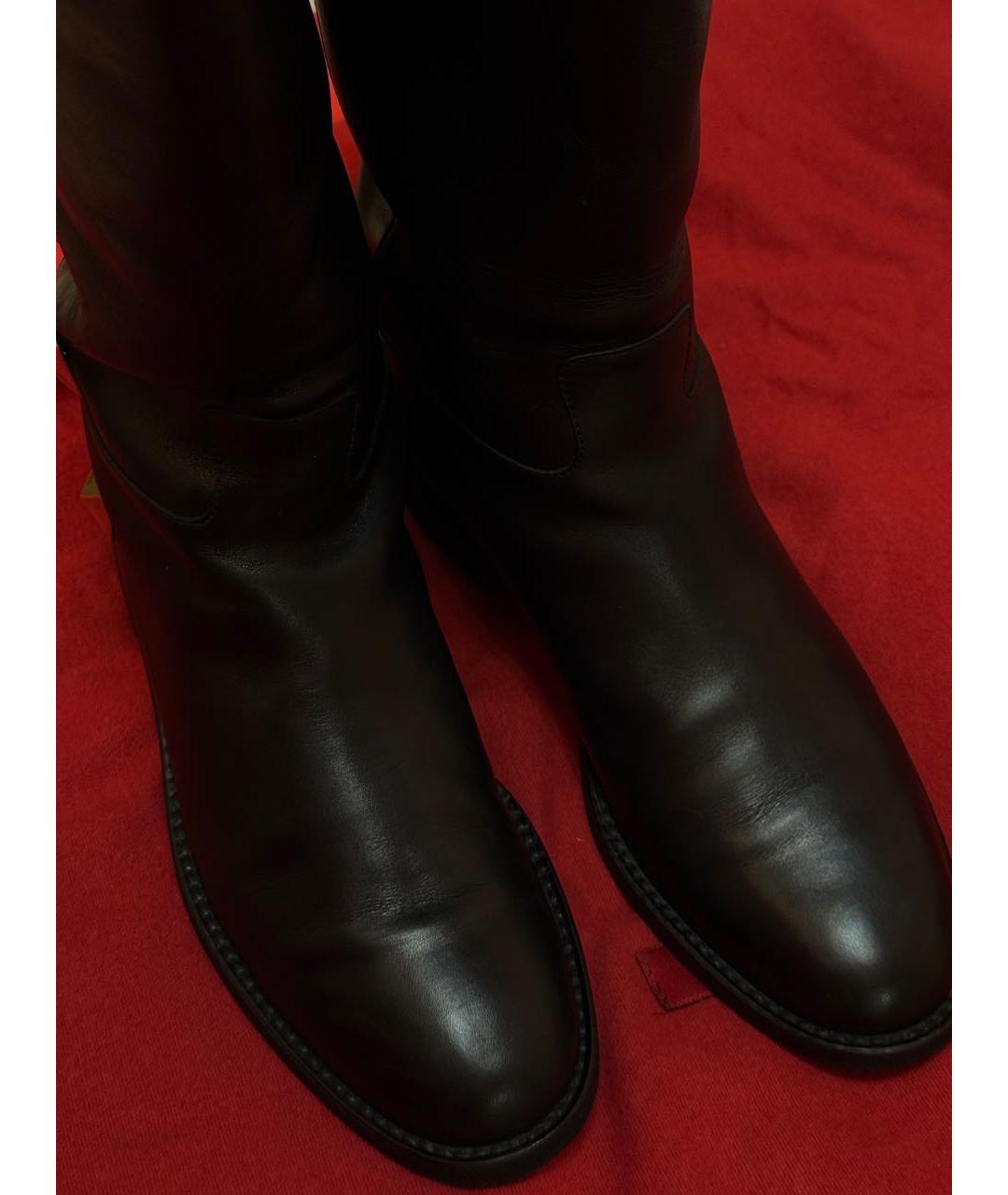VALENTINO Черные кожаные сапоги, фото 3