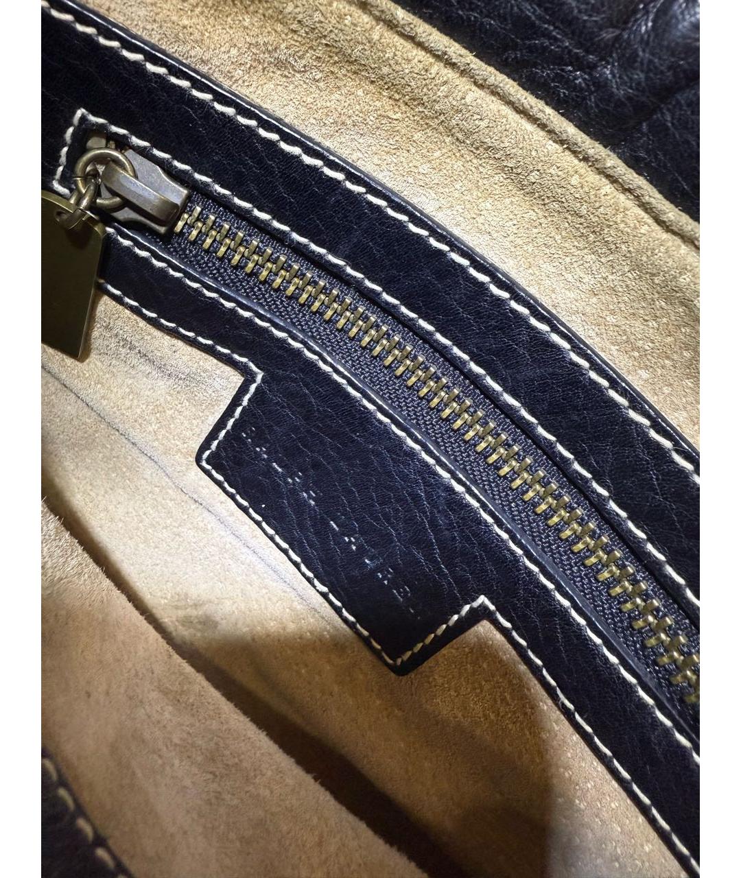 RALPH LAUREN Черная кожаная сумка с короткими ручками, фото 4