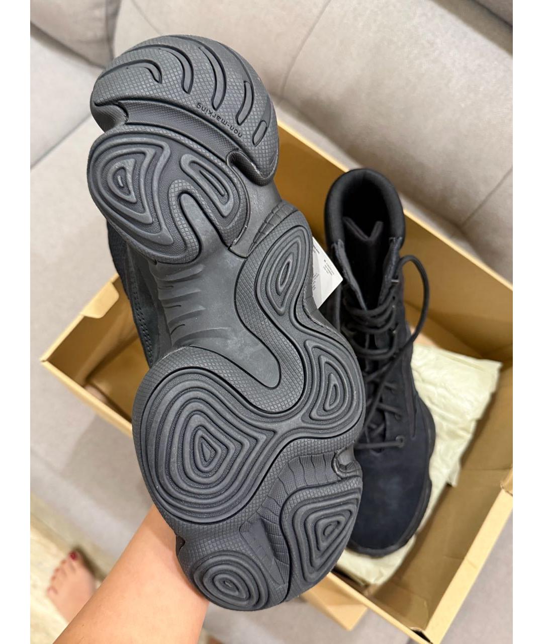 ADIDAS YEEZY Черные высокие кроссовки / кеды, фото 3