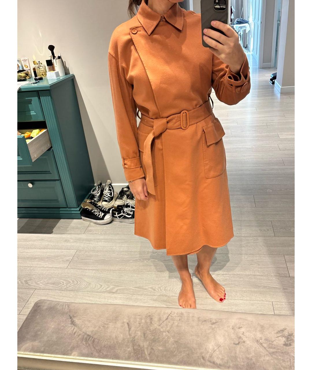 LORO PIANA Оранжевое кашемировое пальто, фото 5