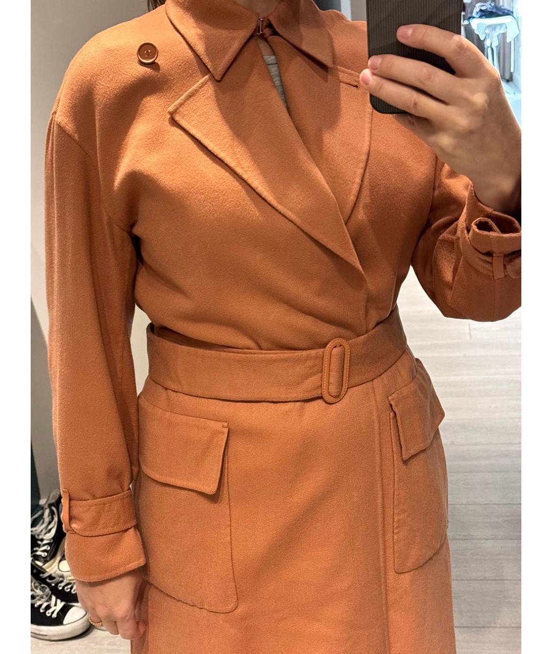 LORO PIANA Оранжевое кашемировое пальто, фото 4