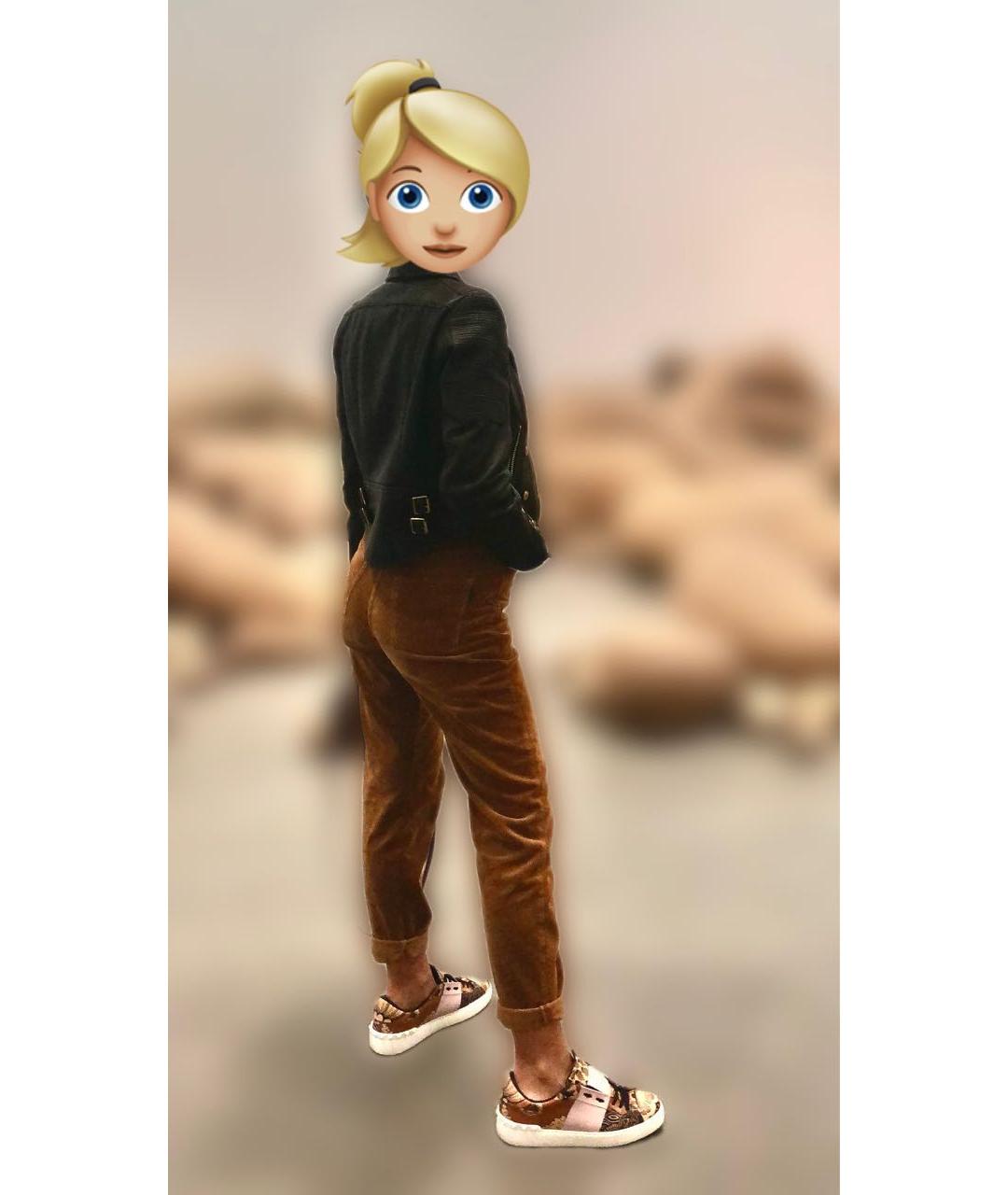 SAINT LAURENT Коричневые хлопковые прямые брюки, фото 6