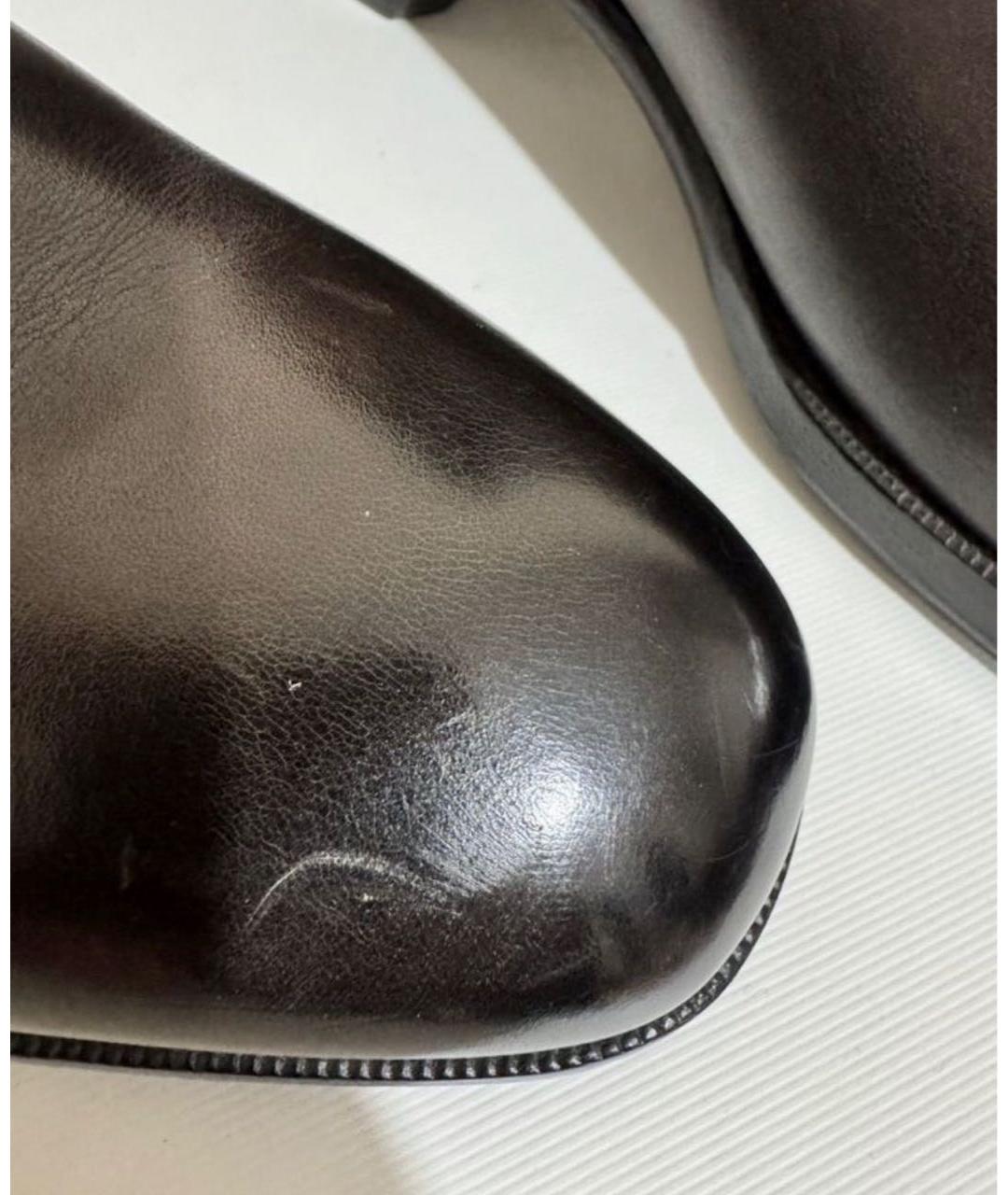 TOM FORD Коричневые кожаные высокие ботинки, фото 5