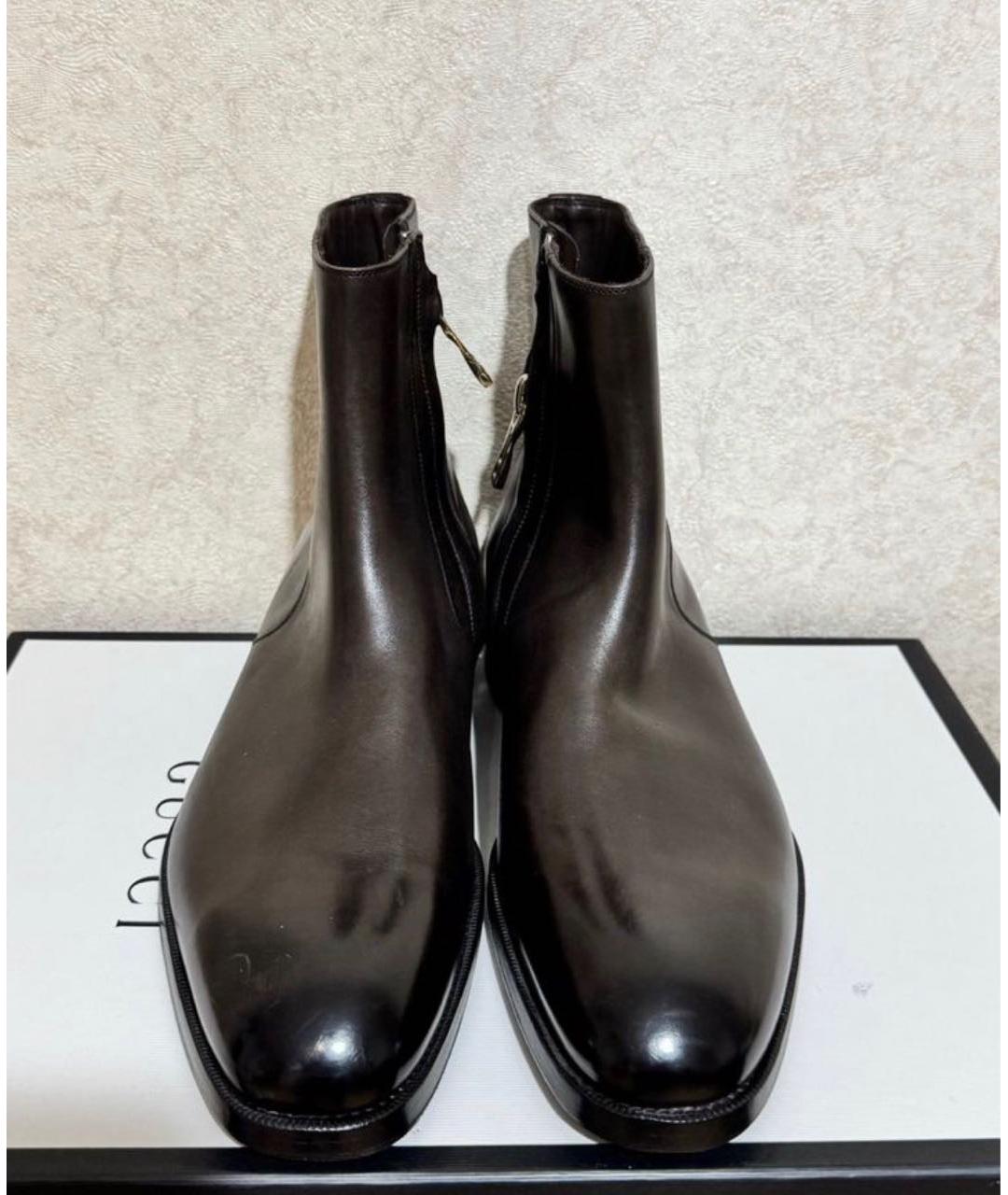 TOM FORD Коричневые кожаные высокие ботинки, фото 2