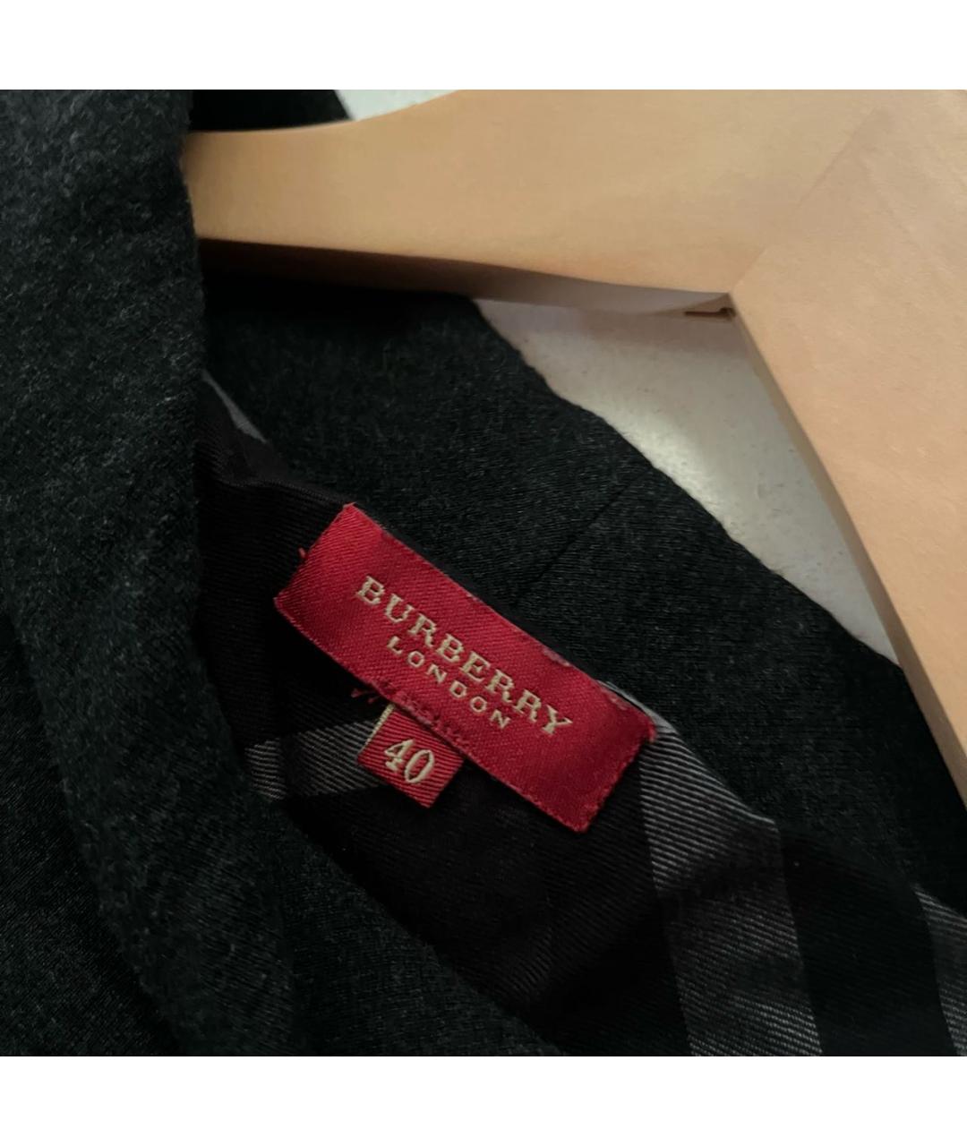 BURBERRY Антрацитовое вискозное повседневное платье, фото 6