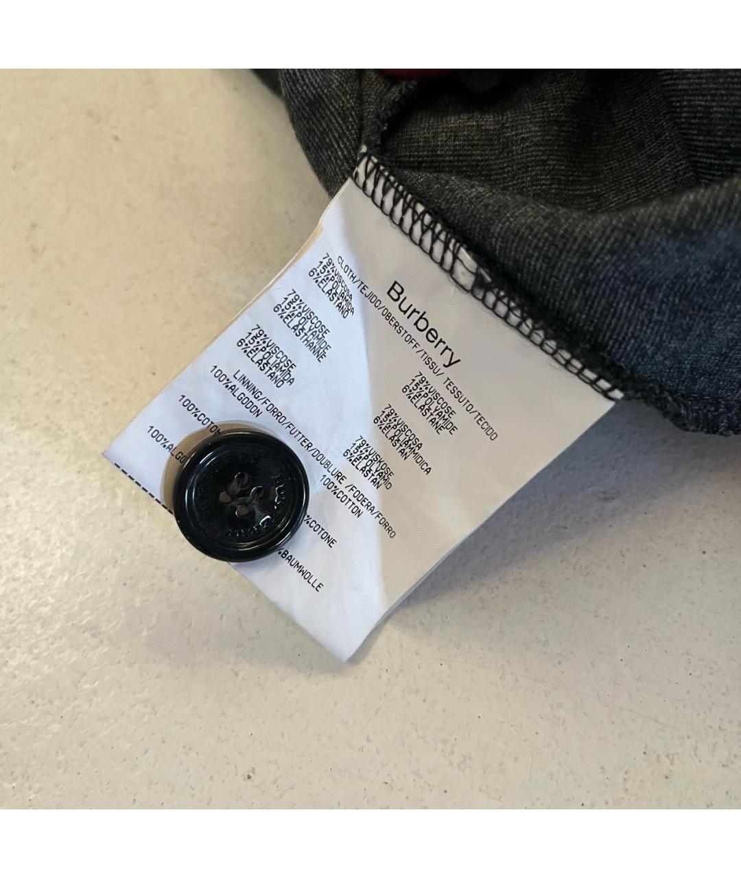 BURBERRY Антрацитовое вискозное повседневное платье, фото 7