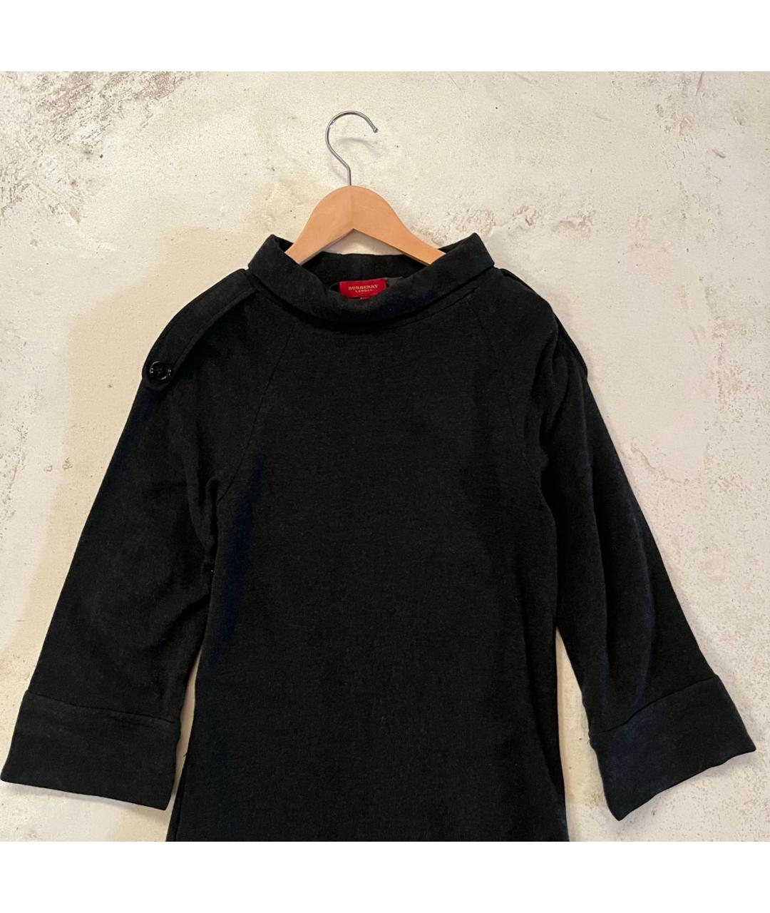 BURBERRY Антрацитовое вискозное повседневное платье, фото 2