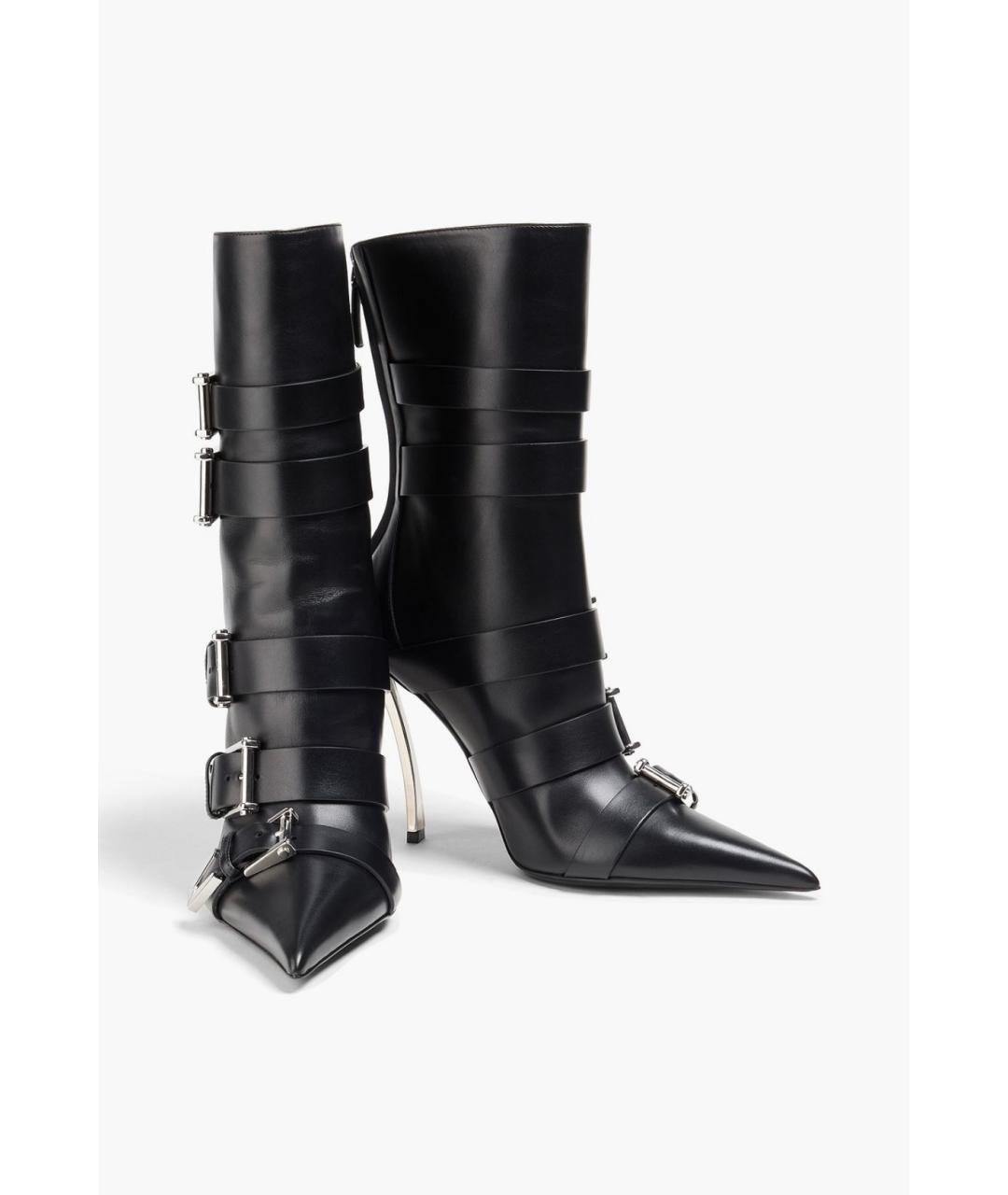 VERSACE Черные кожаные ботильоны, фото 2