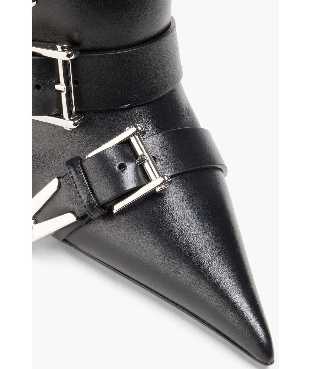 VERSACE Черные кожаные ботильоны, фото 3