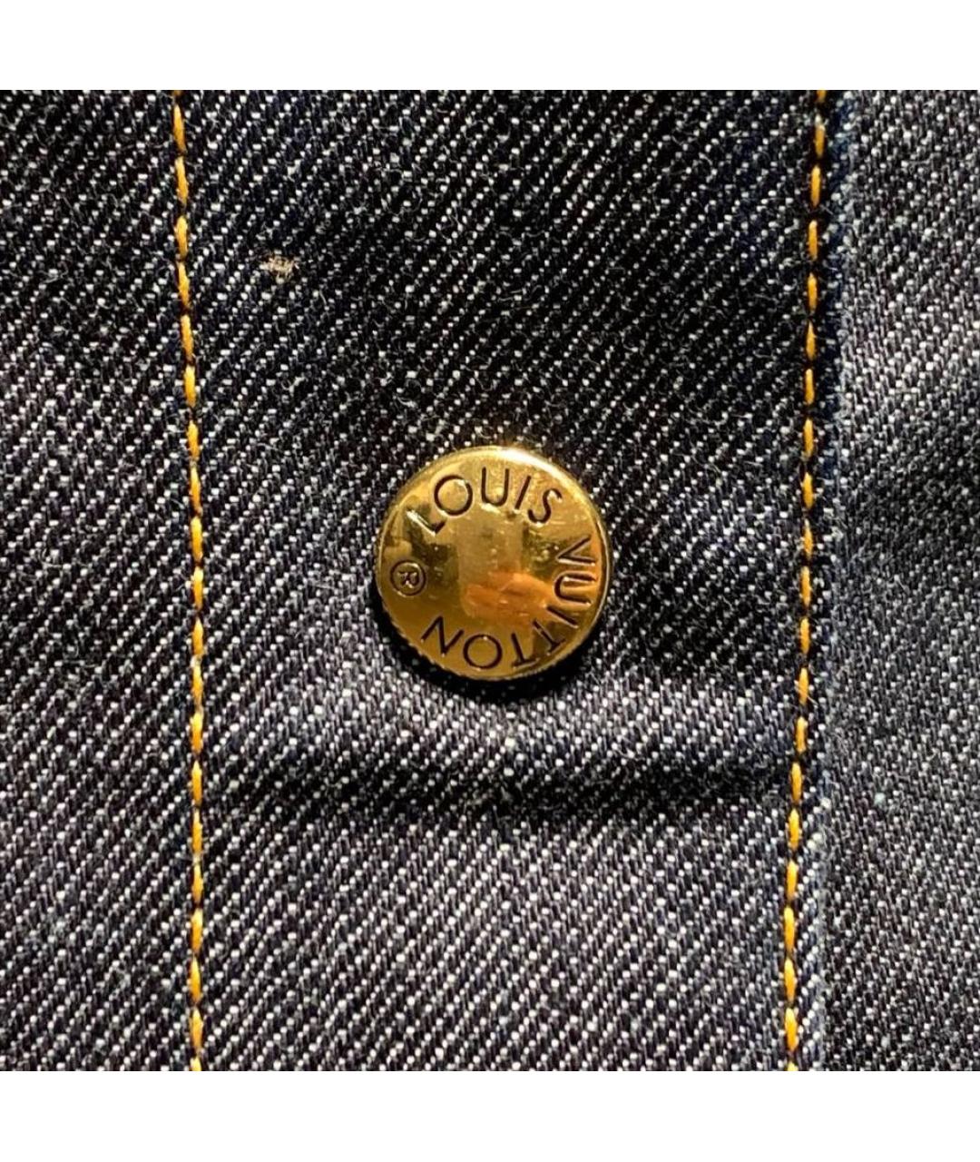 LOUIS VUITTON Темно-синяя хлопковая юбка мини, фото 3