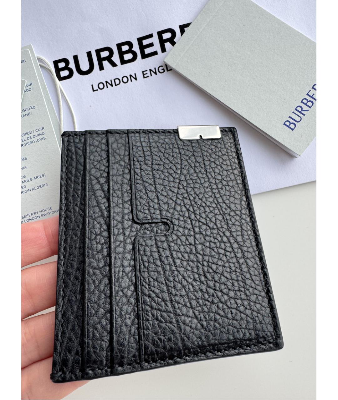BURBERRY Черный кожаный кардхолдер, фото 7