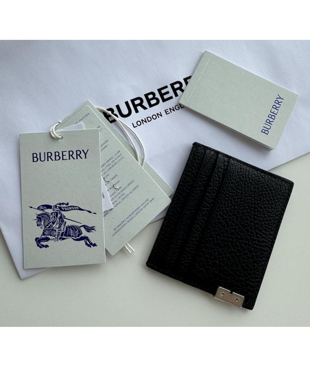 BURBERRY Черный кожаный кардхолдер, фото 5