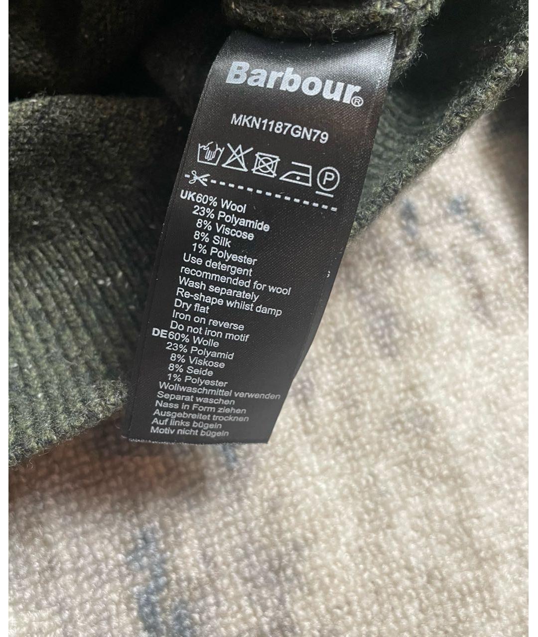 BARBOUR Зеленый шерстяной джемпер / свитер, фото 5