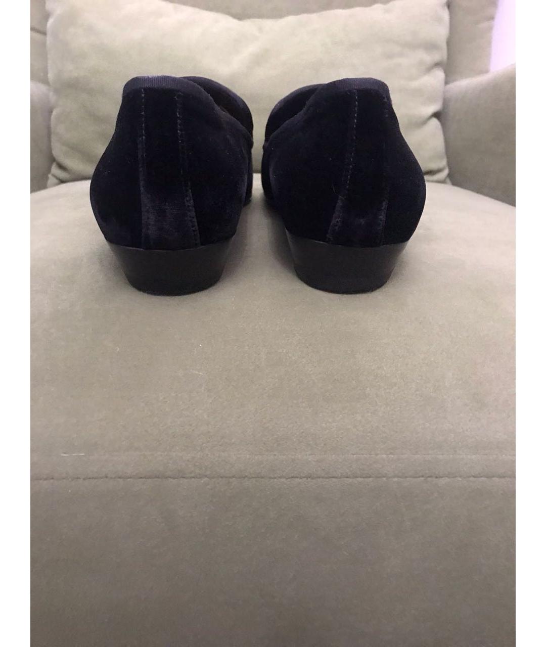 SAINT LAURENT Черные бархатные лоферы, фото 4