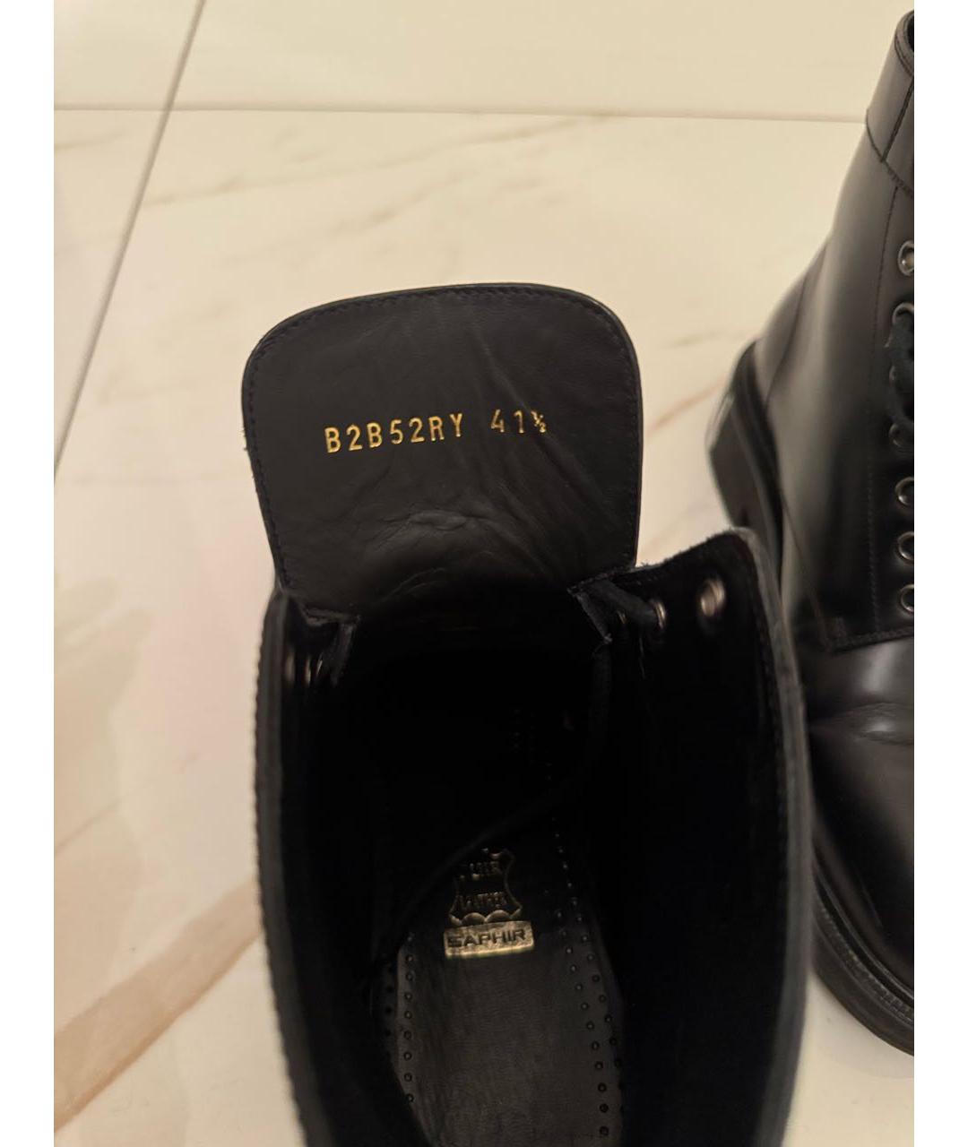 VALENTINO Черные кожаные ботинки, фото 6