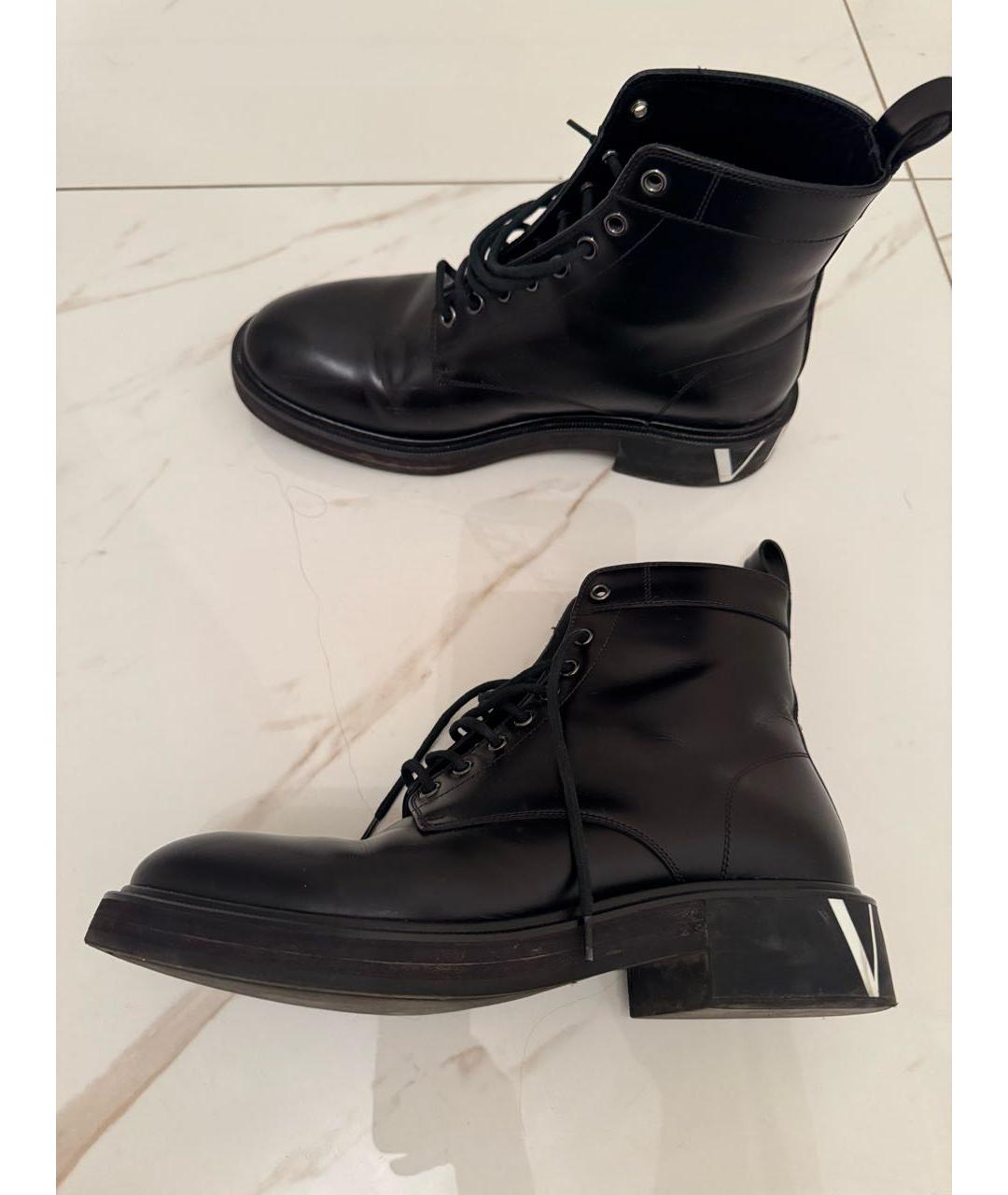 VALENTINO Черные кожаные ботинки, фото 3