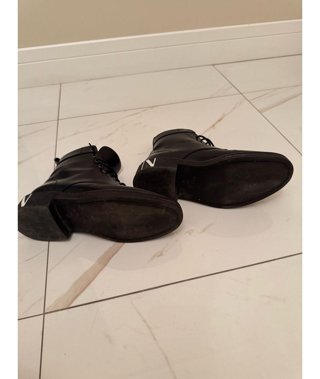 VALENTINO Черные кожаные ботинки, фото 5