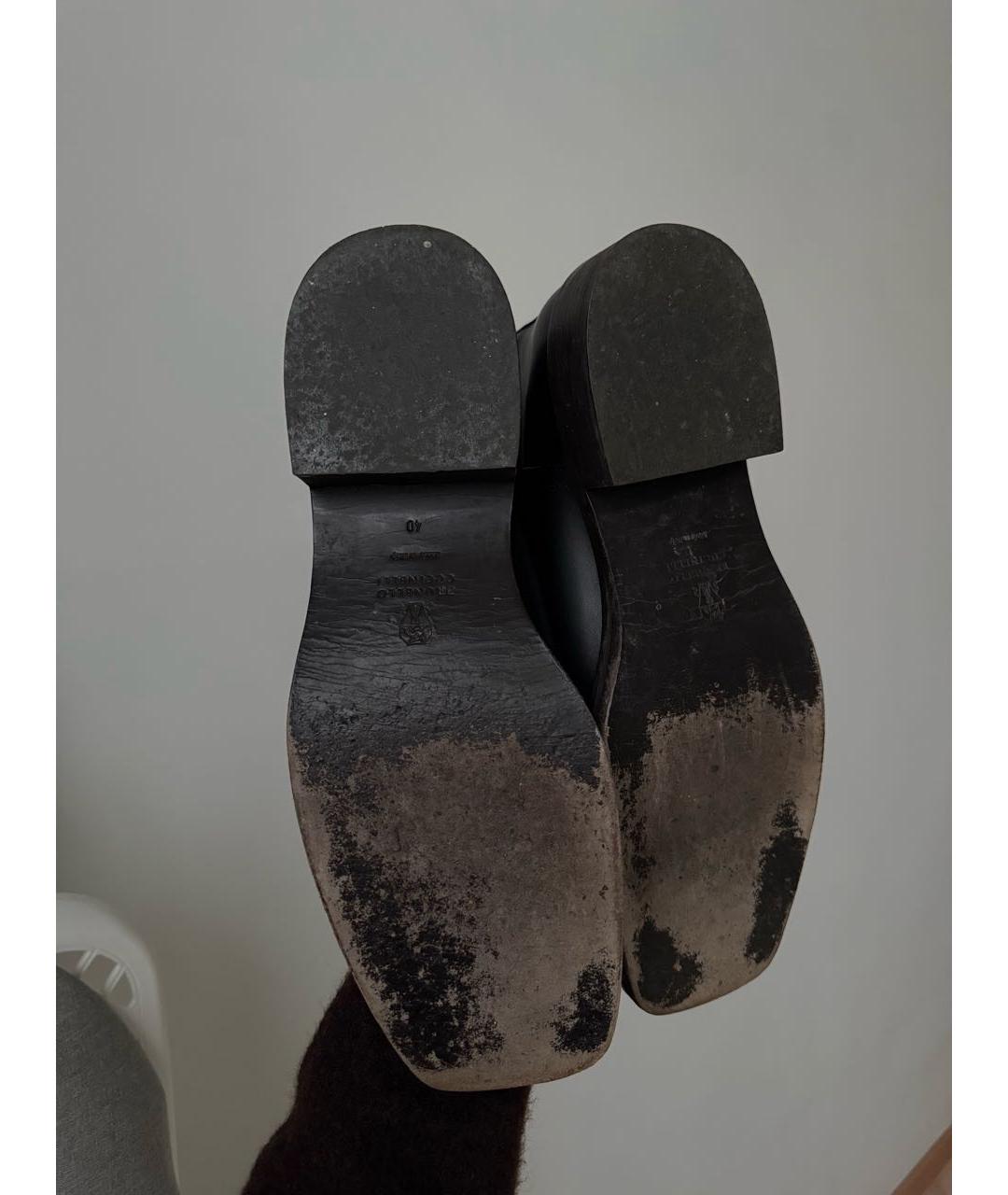 BRUNELLO CUCINELLI Черные кожаные сапоги, фото 6