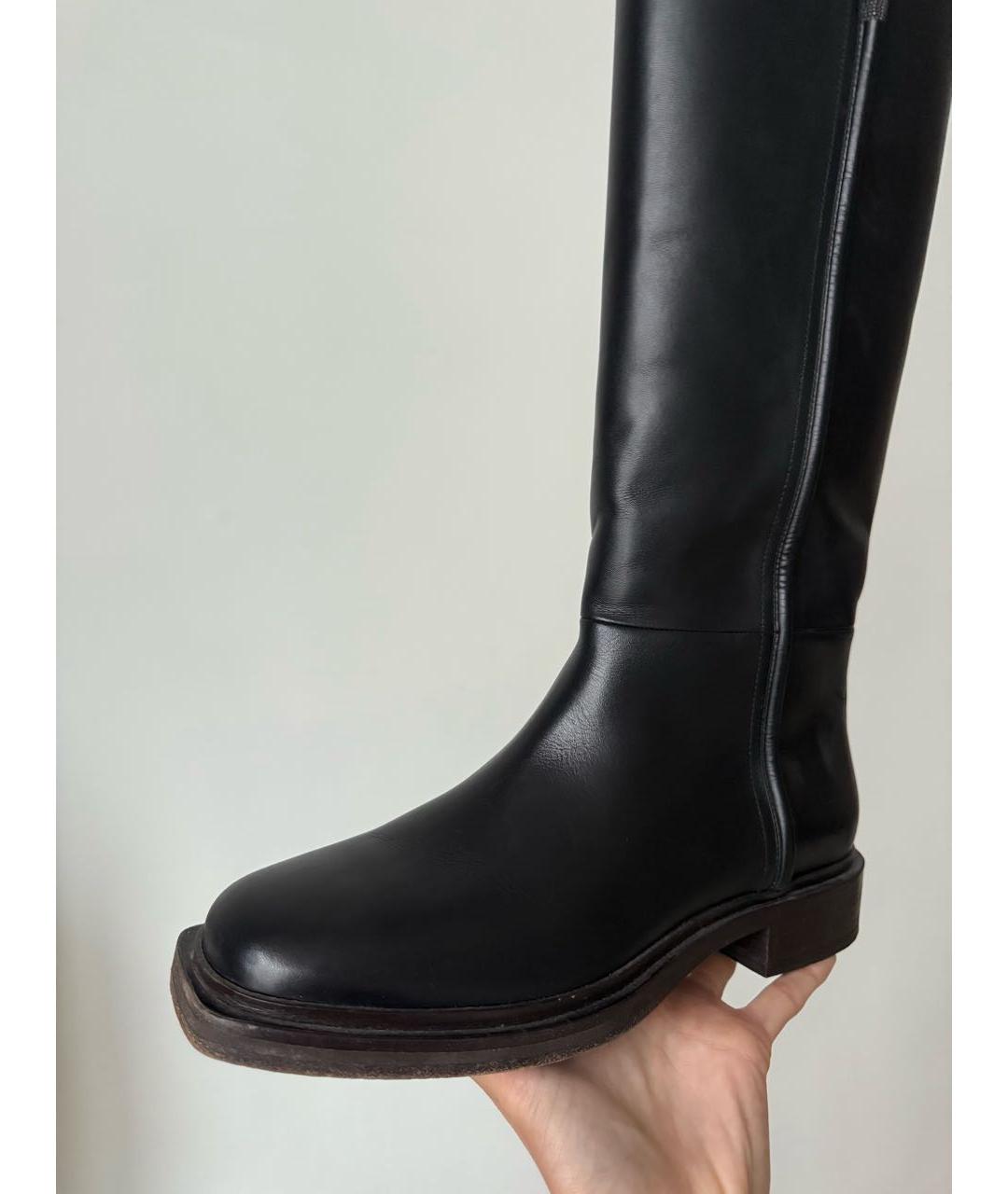 BRUNELLO CUCINELLI Черные кожаные сапоги, фото 3
