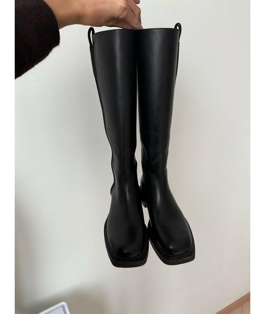 BRUNELLO CUCINELLI Черные кожаные сапоги, фото 2