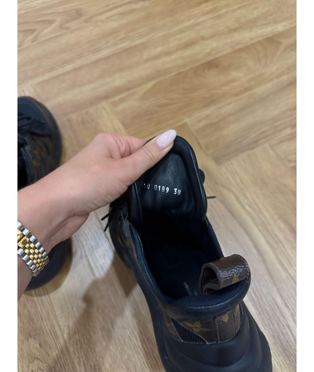 LOUIS VUITTON Черные кожаные кроссовки, фото 5