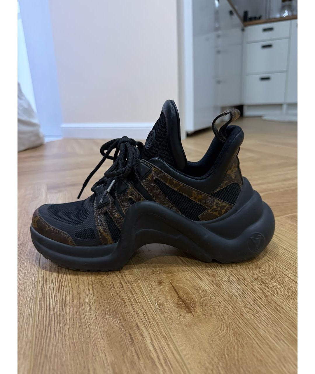 LOUIS VUITTON Черные кожаные кроссовки, фото 9