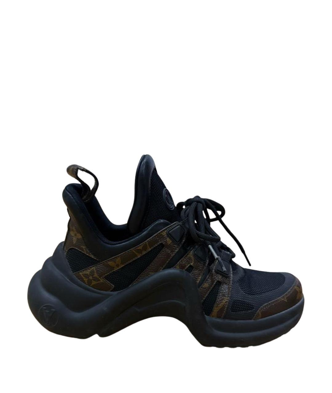 LOUIS VUITTON Черные кожаные кроссовки, фото 1