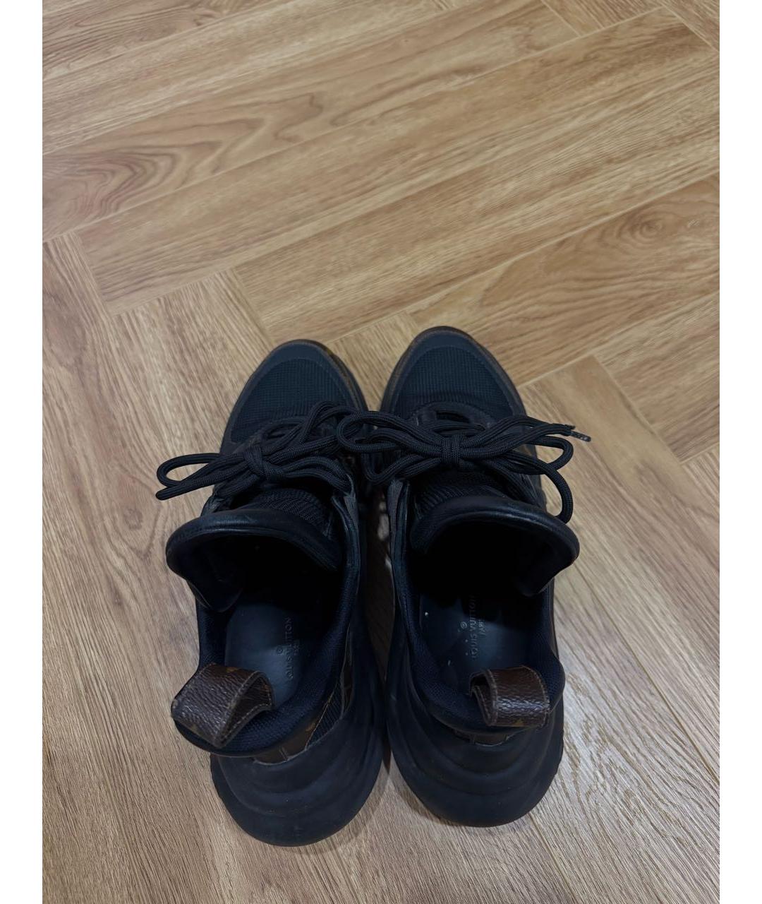 LOUIS VUITTON Черные кожаные кроссовки, фото 3