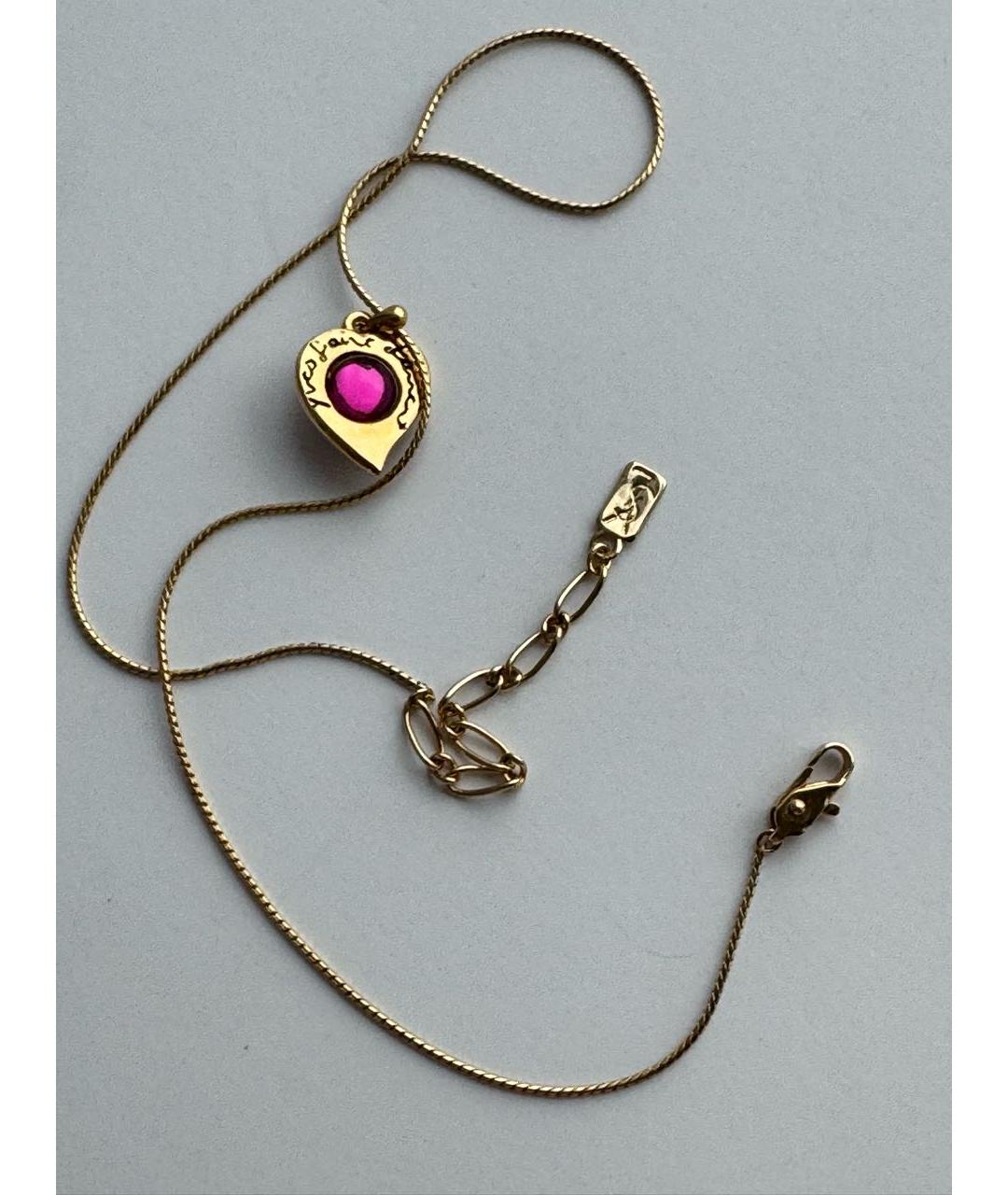 SAINT LAURENT Золотое позолоченное колье, фото 3