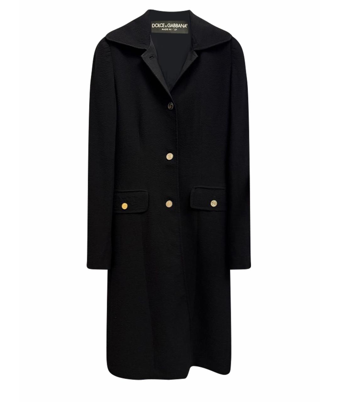 DOLCE&GABBANA Черное шерстяное пальто, фото 1