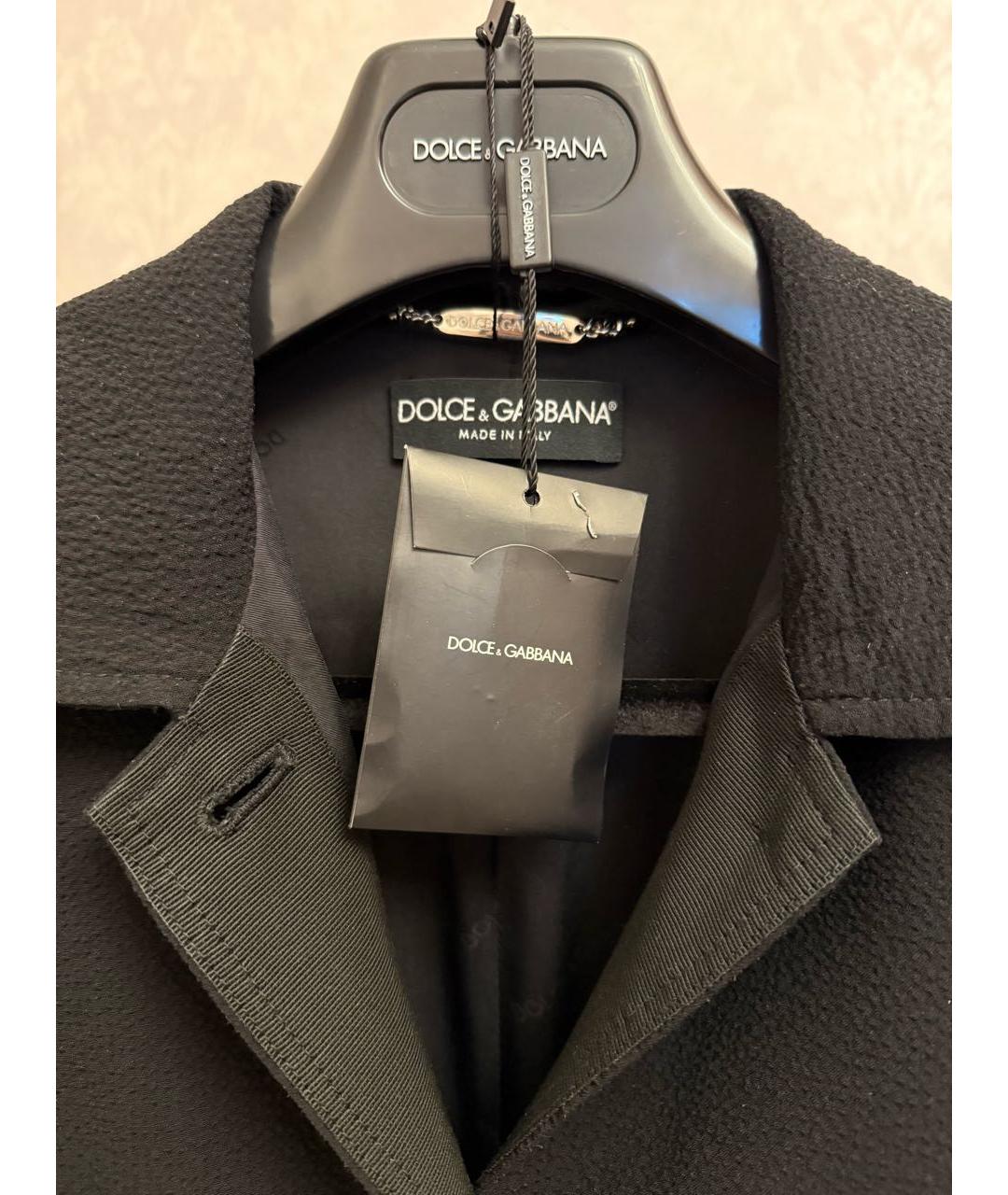 DOLCE&GABBANA Черное шерстяное пальто, фото 2