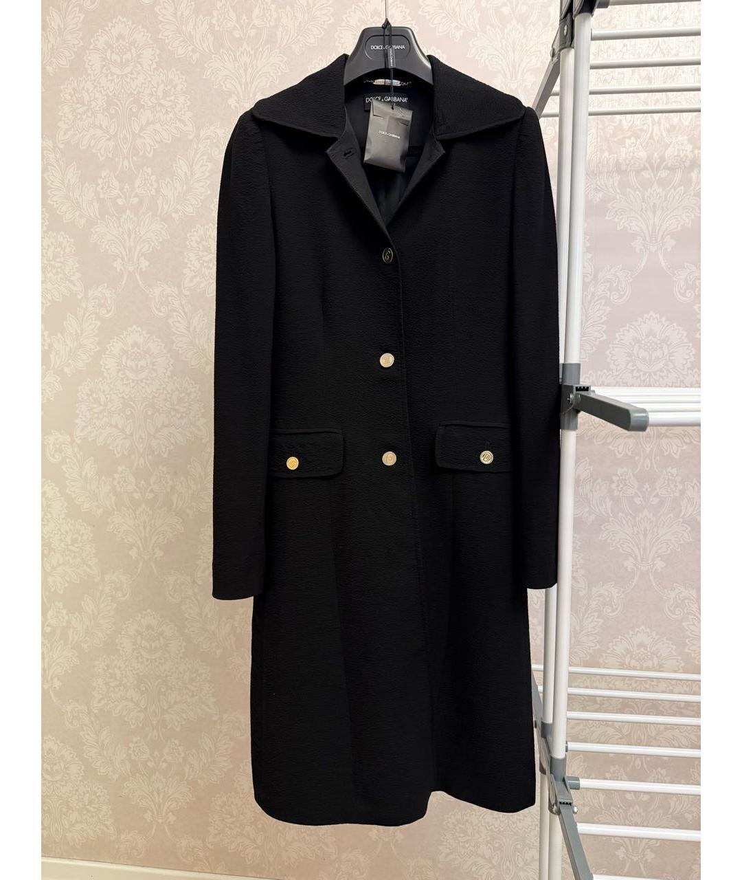 DOLCE&GABBANA Черное шерстяное пальто, фото 8