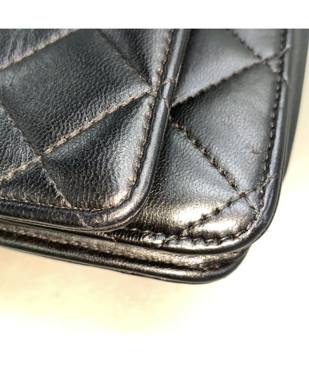 CHANEL Черная кожаная сумка через плечо, фото 6