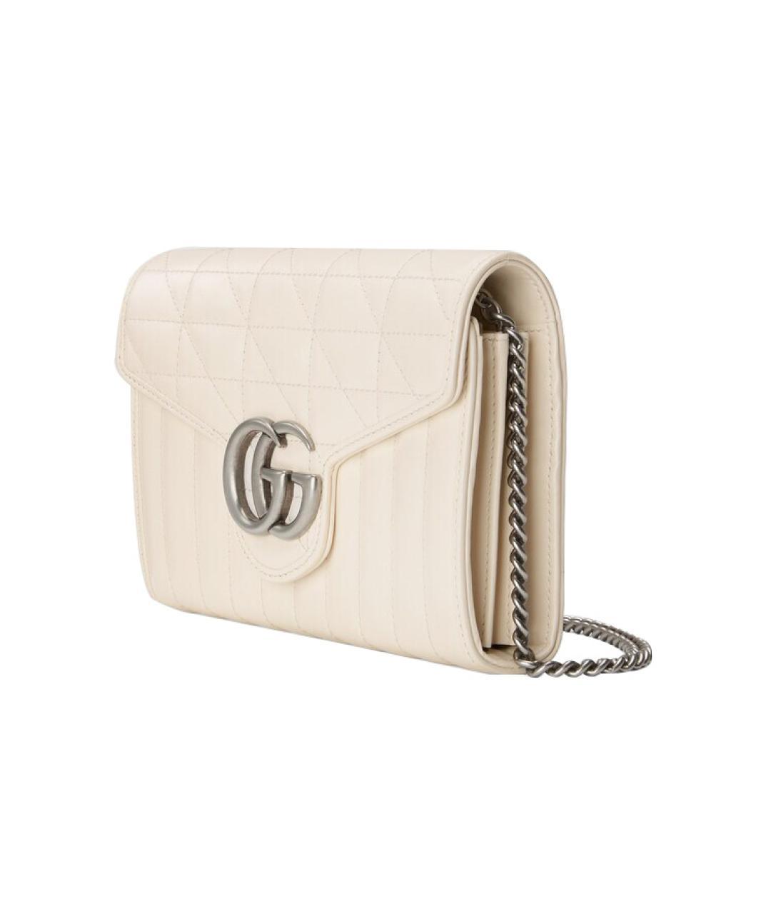 GUCCI Белая кожаная сумка через плечо, фото 4