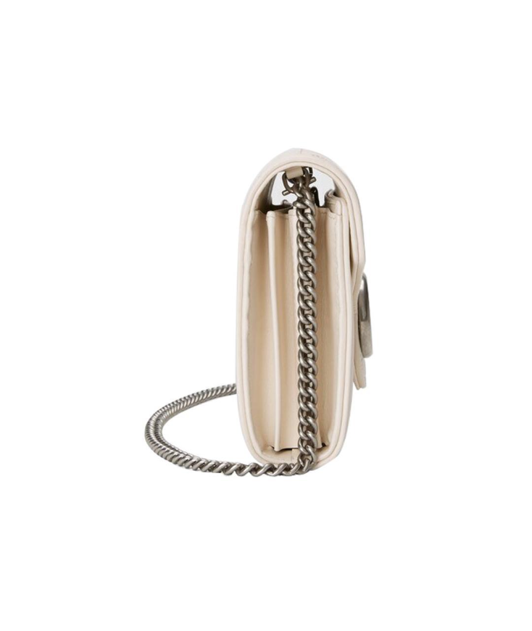 GUCCI Белая кожаная сумка через плечо, фото 3