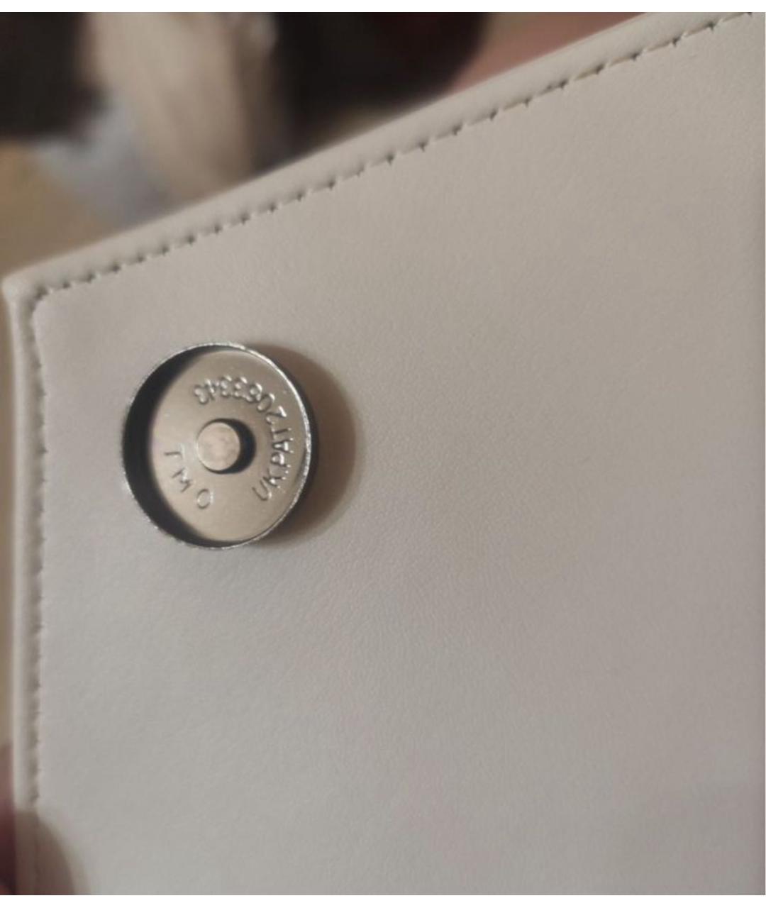 SAINT LAURENT Белая кожаная сумка через плечо, фото 4