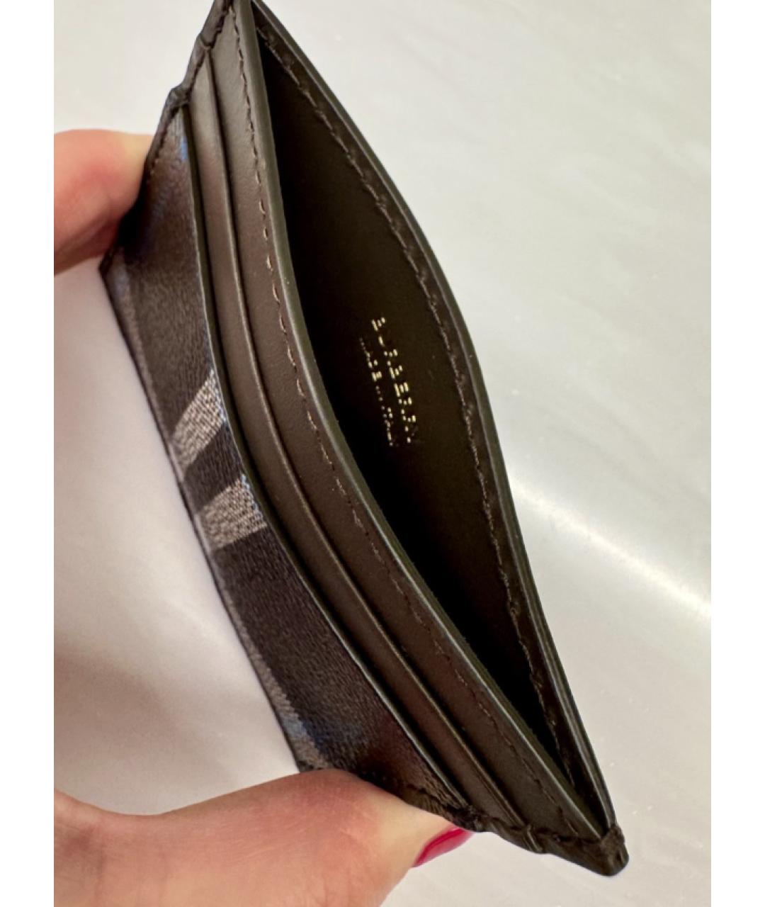 BURBERRY Коричневый кожаный кардхолдер, фото 3