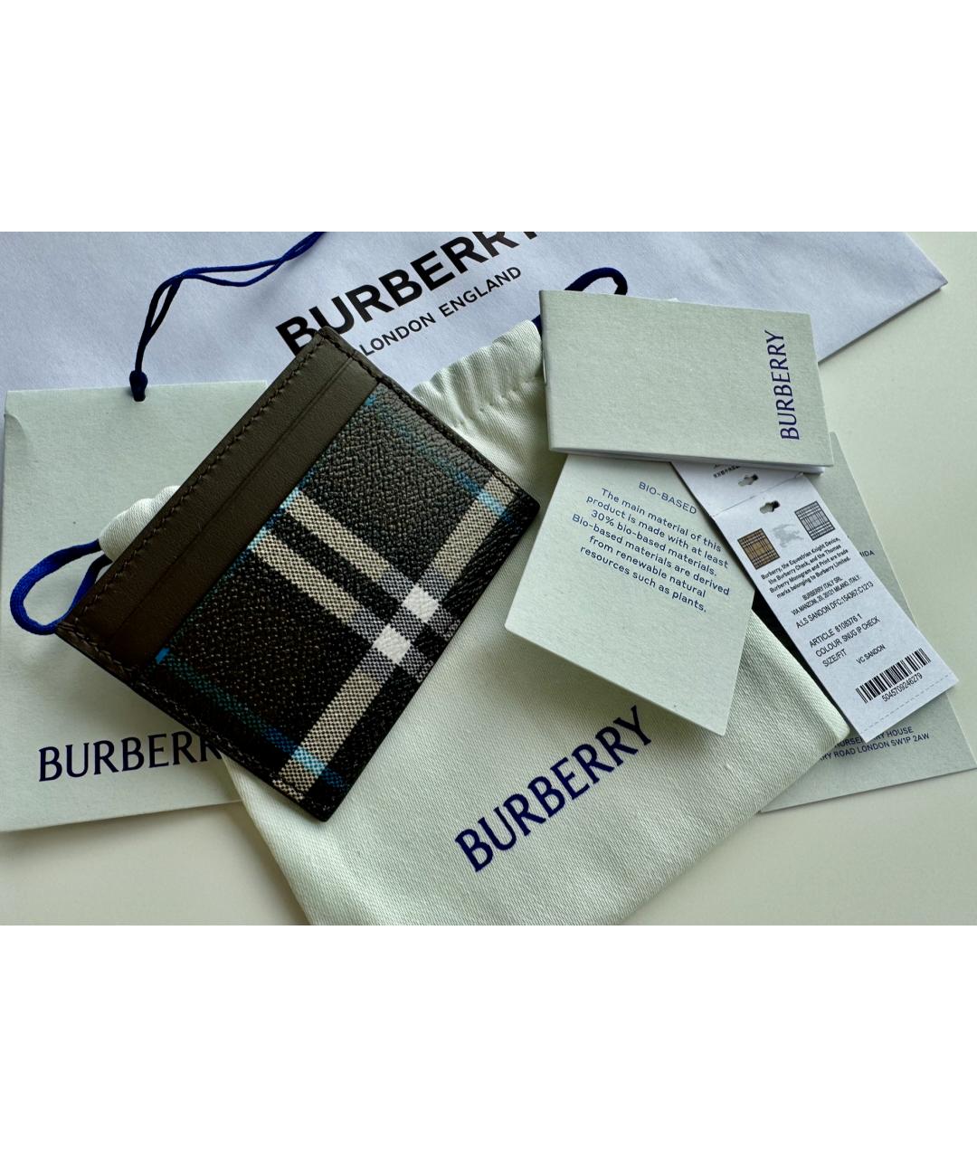 BURBERRY Коричневый кожаный кардхолдер, фото 7