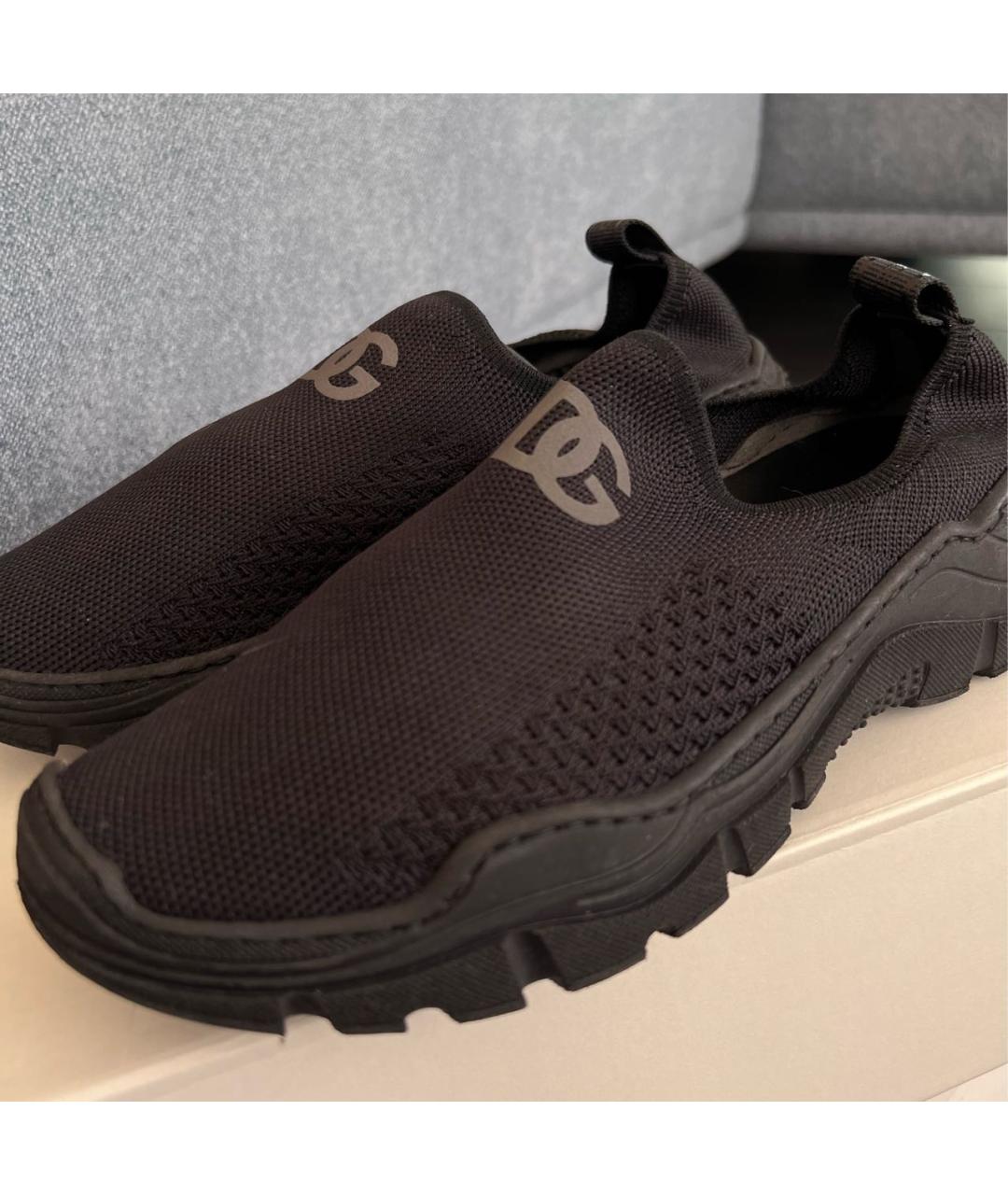 DOLCE & GABBANA KIDS Черные текстильные кеды, фото 7