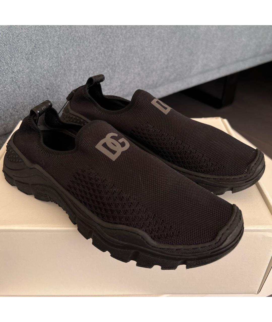 DOLCE & GABBANA KIDS Черные текстильные кеды, фото 5