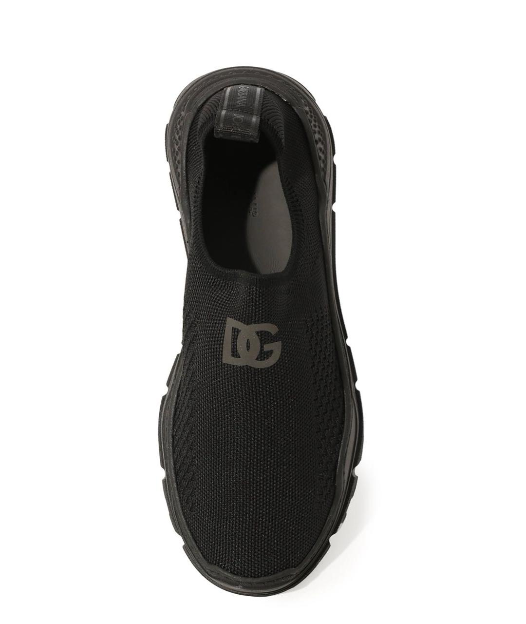DOLCE & GABBANA KIDS Черные текстильные кеды, фото 2