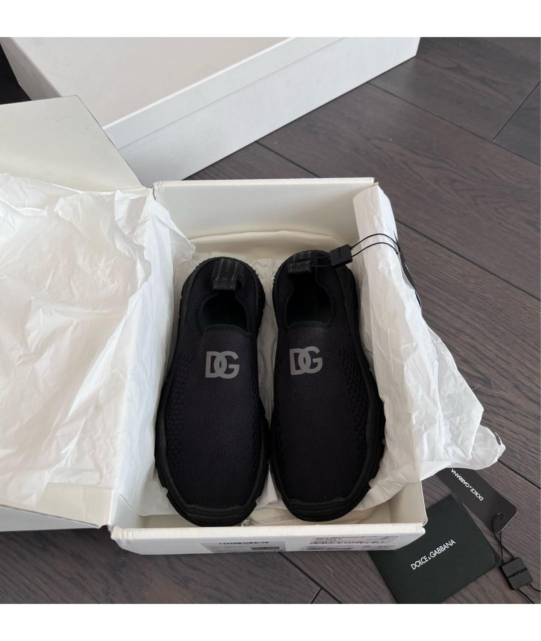 DOLCE & GABBANA KIDS Черные текстильные кеды, фото 3