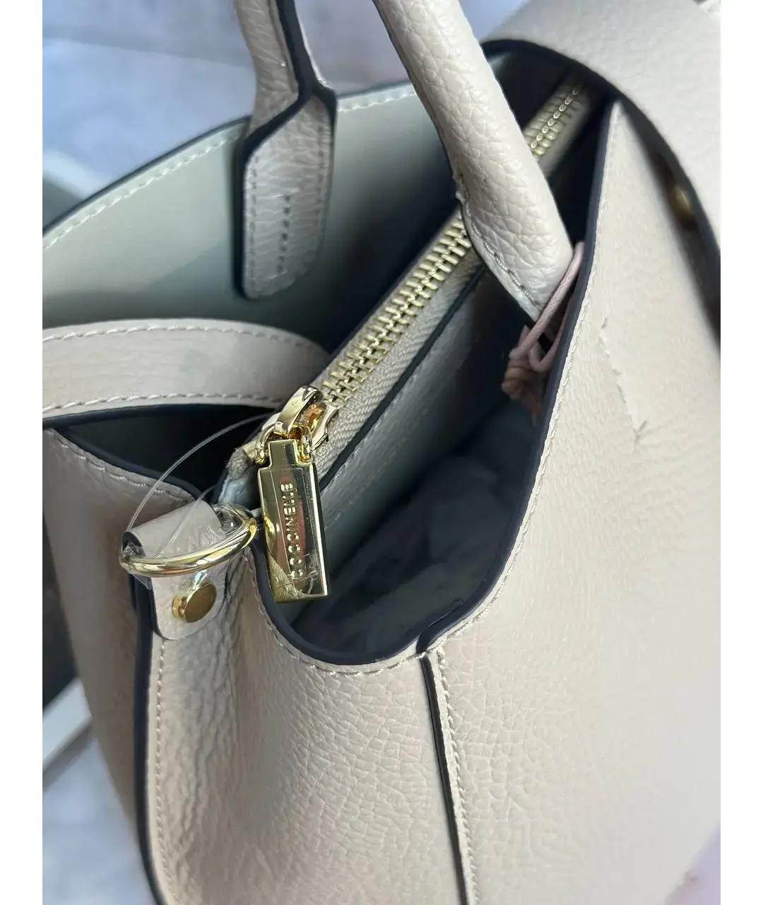 COCCINELLE Бежевая кожаная сумка с короткими ручками, фото 6