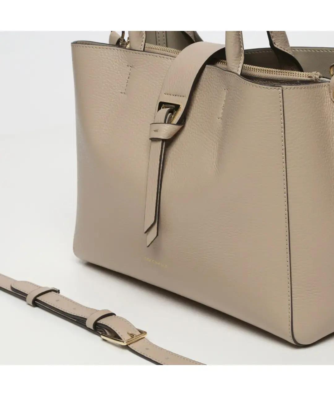 COCCINELLE Бежевая кожаная сумка с короткими ручками, фото 3