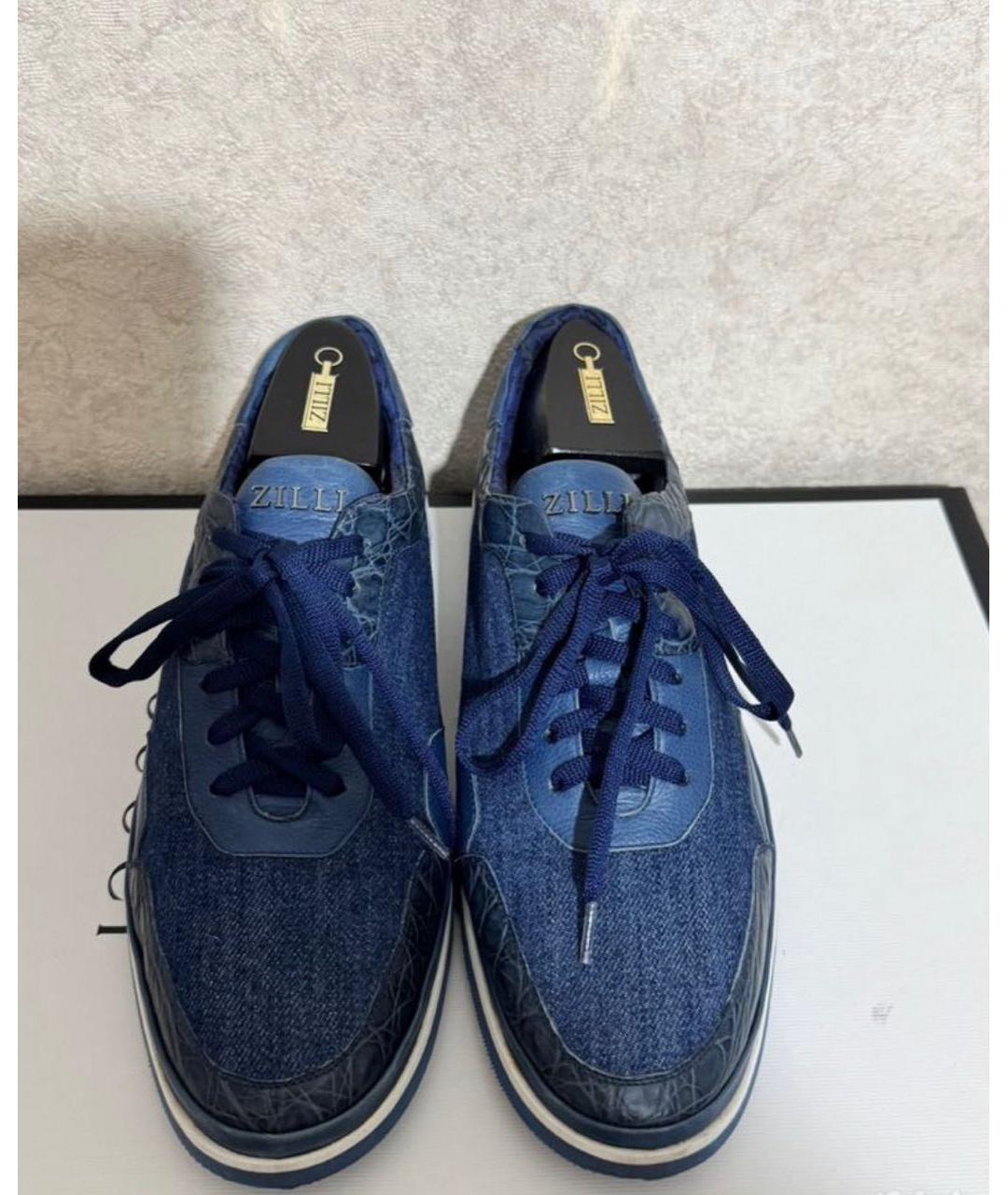 ZILLI Синие низкие кроссовки / кеды, фото 2