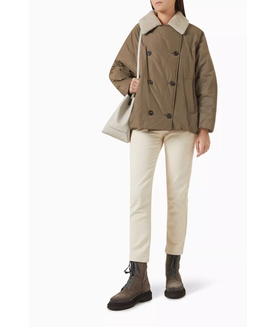 BRUNELLO CUCINELLI Коричневая полиэстеровая куртка, фото 6