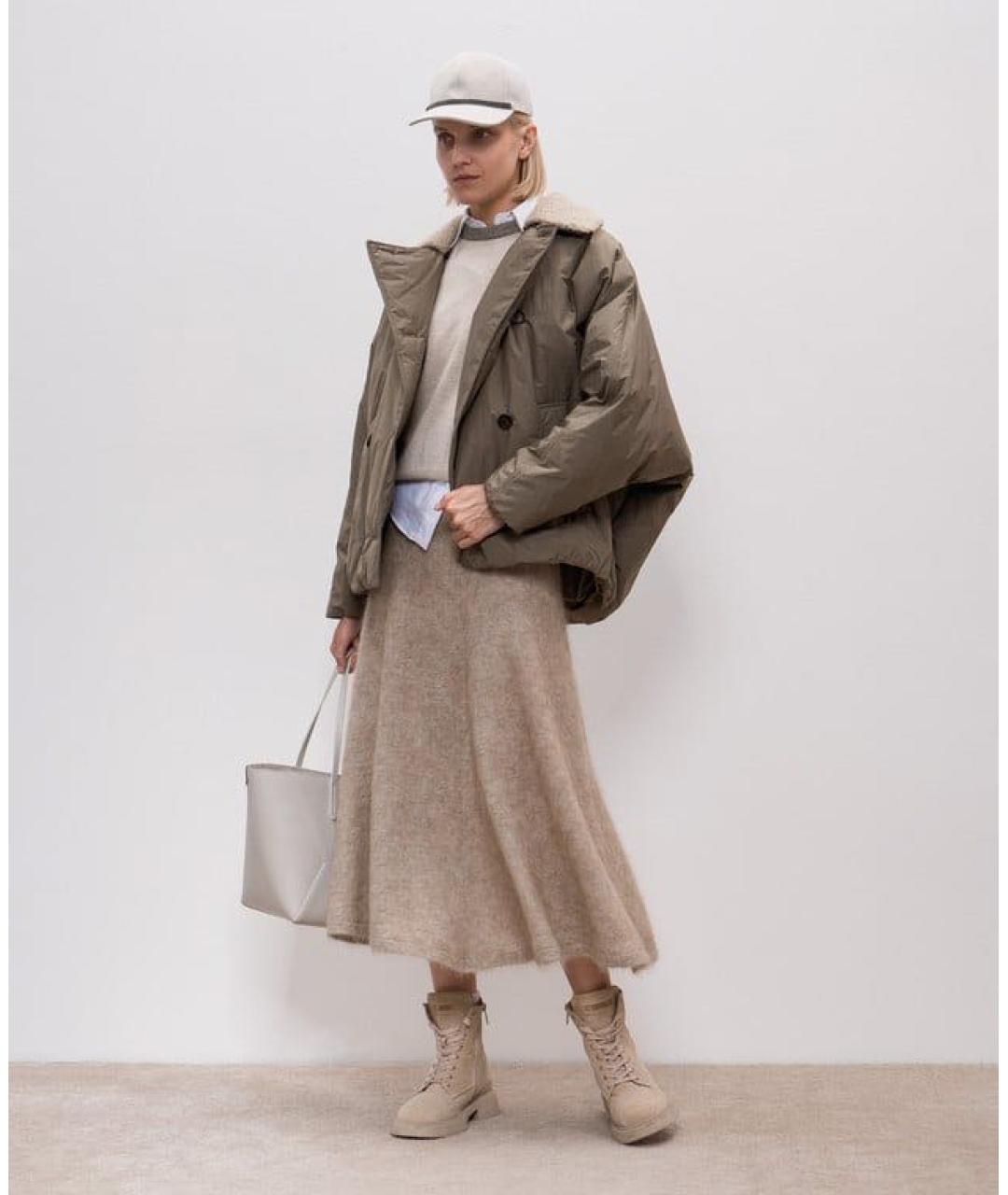 BRUNELLO CUCINELLI Коричневая полиэстеровая куртка, фото 2