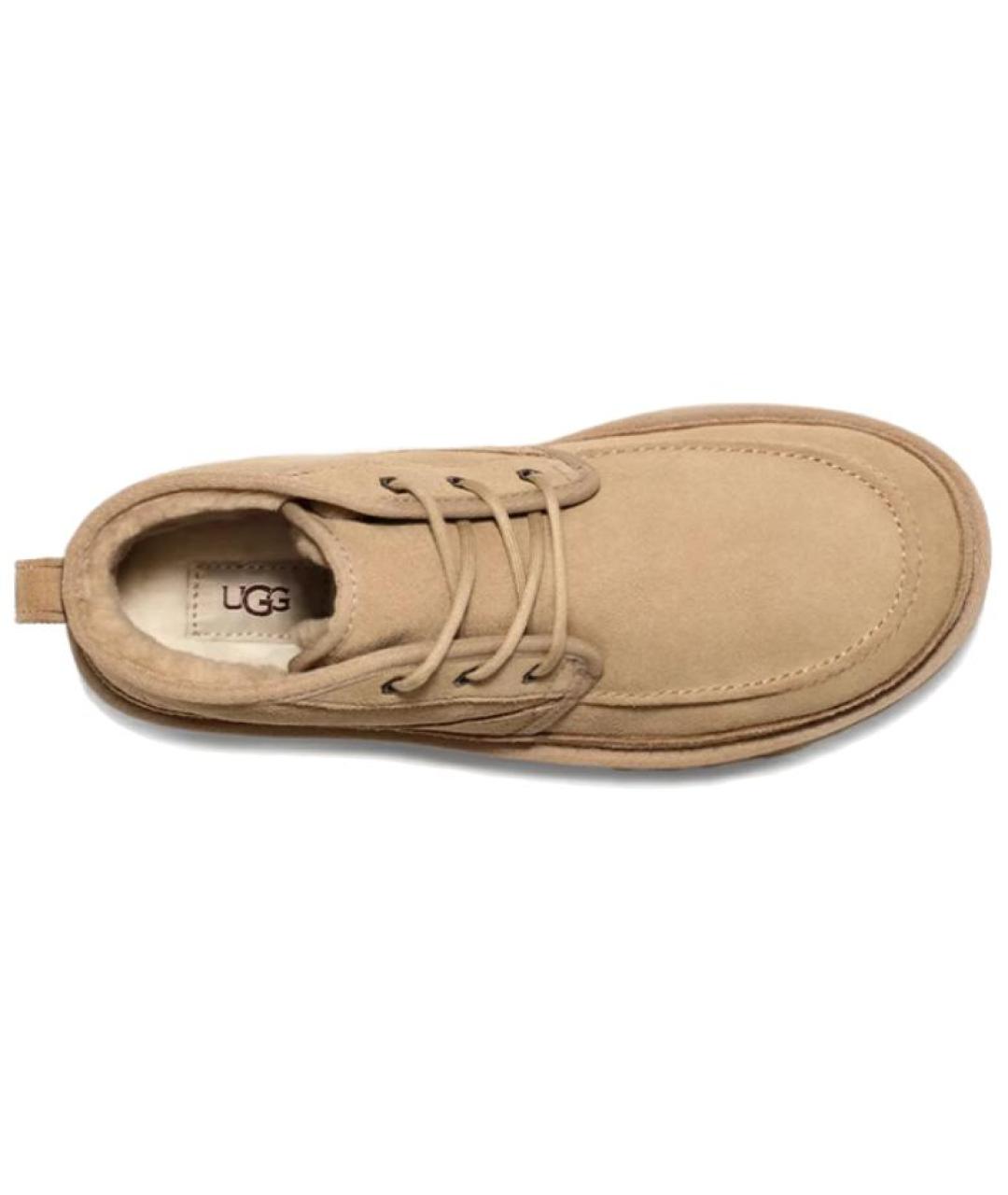 UGG AUSTRALIA Бежевые нубуковые высокие ботинки, фото 3