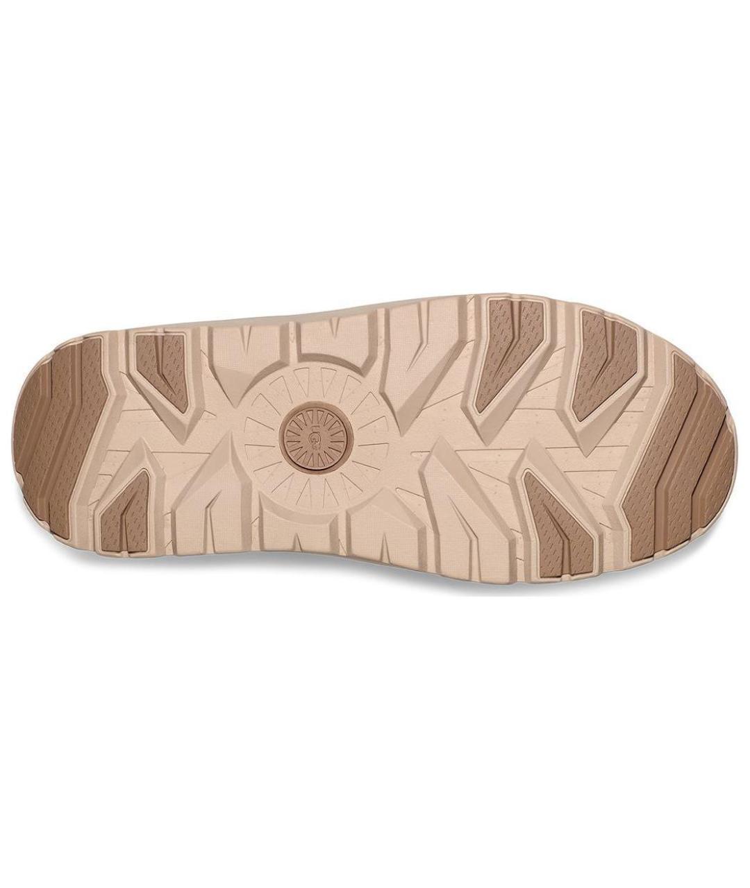 UGG AUSTRALIA Бежевые кожаные высокие ботинки, фото 6