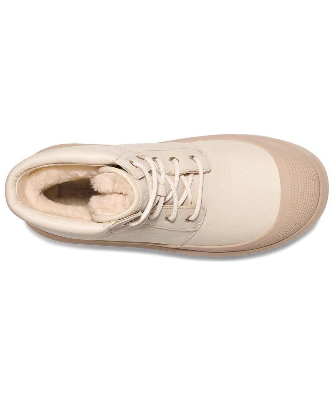 UGG AUSTRALIA Бежевые кожаные высокие ботинки, фото 5